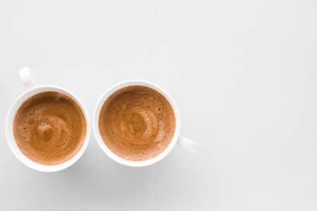 Drinks menu, italian espresso recipe and organic shop concept - Cup of hot french coffee as...