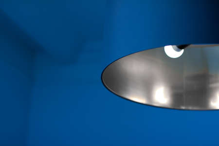 Interior design, indoor lamps and electricity concept - Silver lamp in a room, elegant modern home decor lightingの写真素材