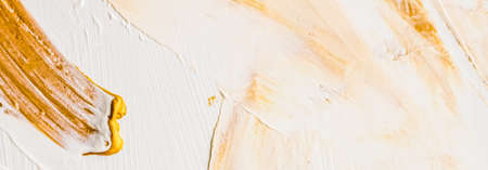 Art, branding and glamour concept - Artistic abstract texture background, golden acrylic paint brush...