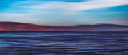 Coastal art, holiday destination and luxury travel concept - Abstract ocean wall decor background, long exposure view of dreamy mediterranean sea coastの写真素材