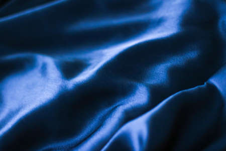 Fashion brand, elegant fabric and luxe beauty concept - Luxury dark blue soft silk flatlay background texture, holiday glamour abstract backdropの写真素材