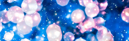 Christmas lights, New Years Eve fireworks and abstract texture concept - Magic sparkling shiny glitter and glowing snow, luxury winter holiday backgroundの写真素材