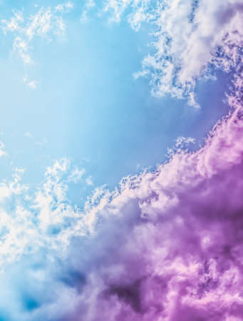 Magical dream, nature backdrop and spiritual holiday concept - Dreamy surreal sky as abstract art, fantasy pastel colours background for modern designの写真素材
