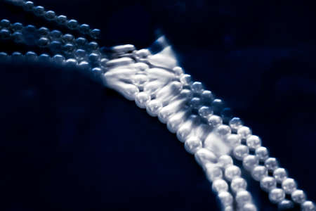 Jewelry, branding and gems concept - Coastal jewellery fashion, pearl necklace under blue water background, glamour style present and chic gift for luxury jewelery brand, holiday banner designの写真素材