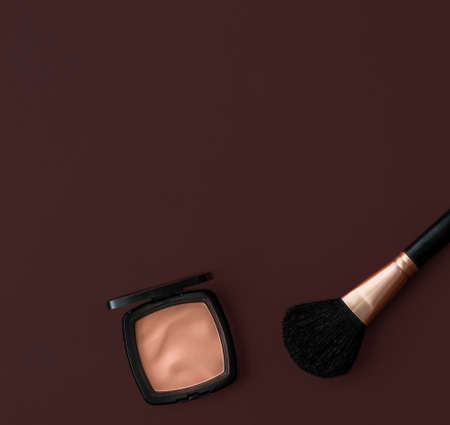 Cosmetic branding, fashion blog cover and girly glamour concept - Make-up and cosmetics product set for beauty brand Christmas sale promotion, luxury chocolate flatlay background as holiday designの写真素材