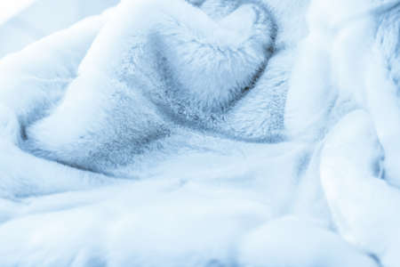 Fashion design, warm winter clothing and vintage material concept - Luxury blue fur coat texture background, artificial fabric detailの写真素材