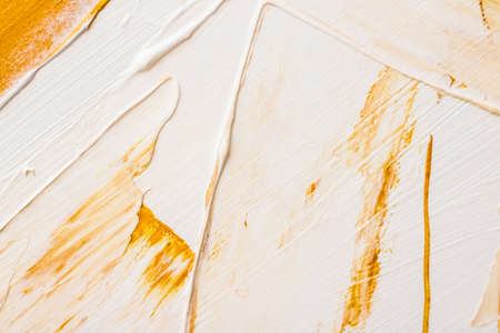Art, branding and glamour concept - Artistic abstract texture background, golden acrylic paint brush...