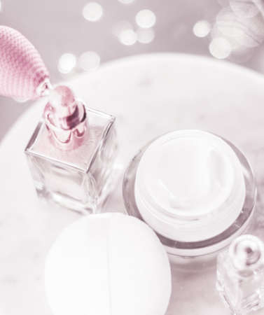 Natural cosmetics, luxe branding and vintage set concept - Anti-age beauty face moisturizer cream for sensitive skin, luxury spa cosmetic and clean skincare brand product as holiday giftの写真素材