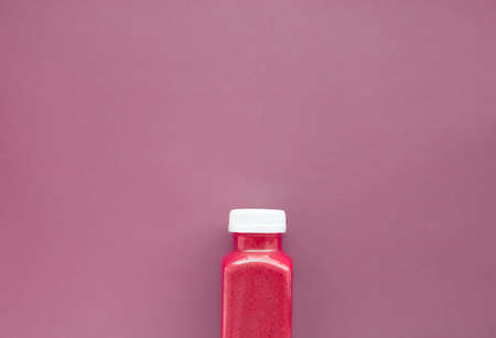Diet menu, dieting program, and juice catering concept - Detox superfood strawberry smoothie bottle for weight loss cleanse on
purple background, flatlay design for food and nutrition expert blogの写真素材