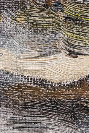 Stroke, artwork and palette concept - Abstract vintage brush strokes on canvas background, oil...