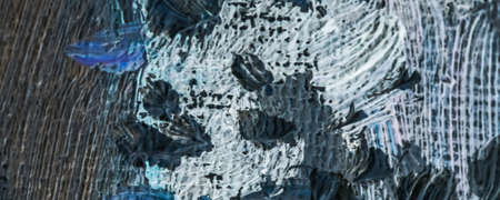 Stroke, artwork and palette concept - Abstract vintage brush strokes on canvas background, oil...