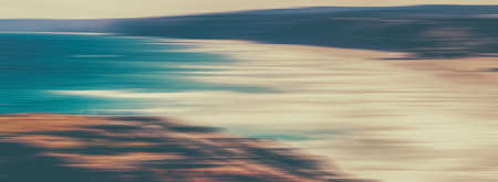Seascape, seaview and coastline concept - Abstract vintage coastal nature background, long exposure...