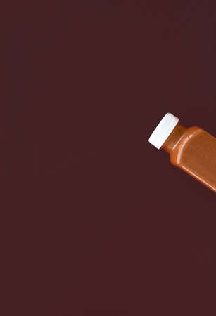 Diet menu, dieting program, and juice catering concept - Detox superfood smoothie chocolate bottle...