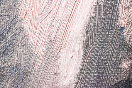 Stroke, artwork and palette concept - Abstract vintage brush strokes on canvas background, oil painting impressionism art backdrop, paint texture for artistic brand, pastel colours flat lay designの写真素材