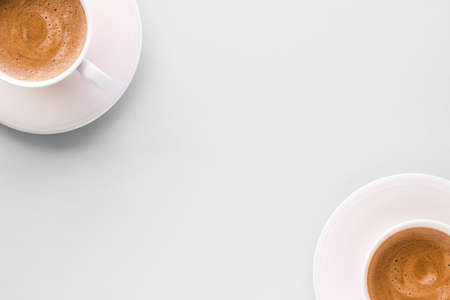 Drinks menu, italian espresso recipe and organic shop concept - Cup of hot french coffee as...