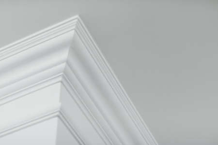 House renovation, home decoration and real estate concept - Molding on ceiling detail, interior design and architectural abstract backgroundの写真素材