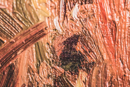 Stroke, artwork and palette concept - Abstract vintage brush strokes on canvas background, oil...