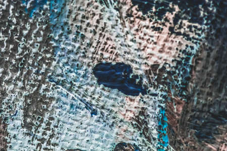 Stroke, artwork and palette concept - Abstract vintage brush strokes on canvas background, oil painting impressionism art backdrop, paint texture for artistic brand, pastel colours flat lay designの写真素材