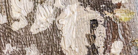 Stroke, artwork and palette concept - Abstract vintage brush strokes on canvas background, oil...