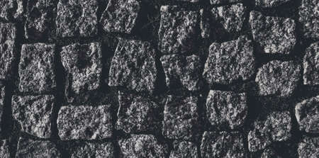 Tiles, road and paving concept - Old rustic stone pavement textured background, architectural detail...