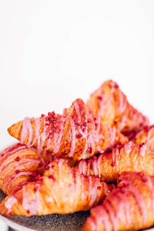 Pastry, cookies and croissants, sweet desserts served at charity event - food, drinks and menu...