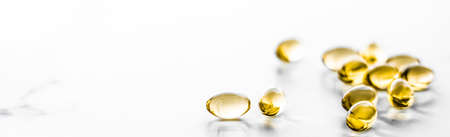 Pills, capsules and vitamins, healthcare and medicine for virus protection, close-up
