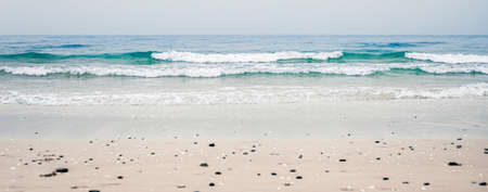 Beautiful sea or ocean horizon, coast view from tropical sand beach, summer vacation travel and...