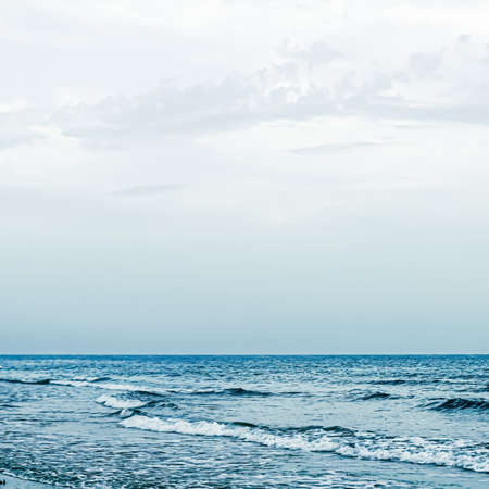 Beautiful sea or ocean horizon, coast view from tropical sand beach, summer vacation travel and...