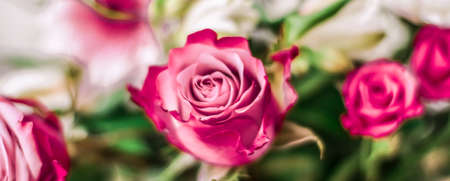 Spring bouquet of blooming flowers as holiday or wedding gift conceptの写真素材