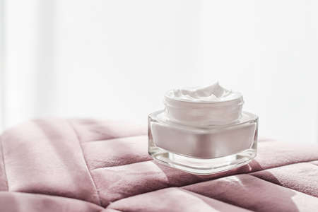 Face cream moisturizer in a jar, luxury skincare cosmetics and organic anti-aging product for health and beauty brandの写真素材