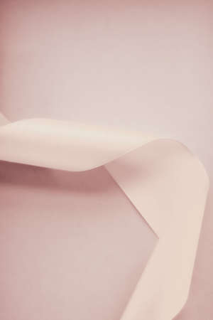 Silk ribbon curl as abstract background, flat layの写真素材