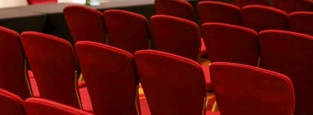 Empty chairs in a hotel conference room, business and interior design conceptの写真素材