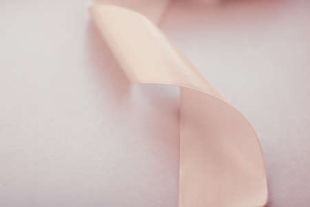 Silk ribbon curl as abstract background, flat layの写真素材