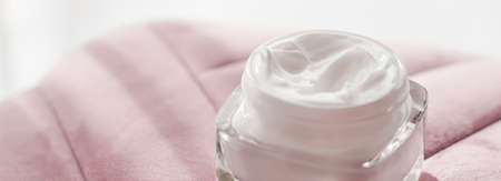 Face cream moisturizer in a jar, luxury skincare cosmetics and organic anti-aging product for health and beauty brandの写真素材