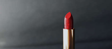 Red lipstick as premium beauty product, make-up and cosmetics brandingの写真素材