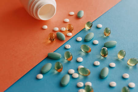 Medical pills and drugs, medicine for health care and clinical therapyの写真素材