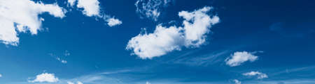 Bright blue sky with clouds, nature and environmental background