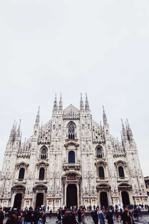 Milan, Italy circa January, 2020: Milan Cathedral known as Duomo di Milano, historical building and famous landmark in Lombardy region in Northern Italyのeditorial素材