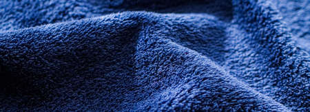 Premium blue fabric texture, decorative textile as background for interior design, close-up