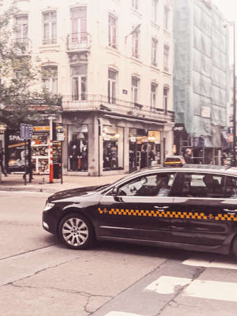Brussels, Belgium circa January, 2020: Streets of Brussels, the capital city of Belgium, european architecture and historical buildingsのeditorial素材