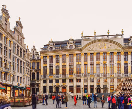 Brussels, Belgium circa January, 2020: The Grand Place square in Brussels, the capital of Belgium, famous historical landmarkのeditorial素材