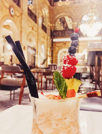 Paris, France circa January, 2020: Luxury interior design of Hilton Opera hotel in Paris, Franceのeditorial素材