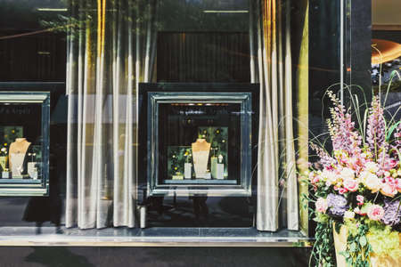Zurich, Switzerland circa September, 2019: Luxury boutique store on Bahnhofstrasse in Zurich,...