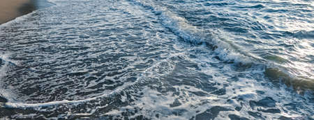 Beautiful sea or ocean waves, coast view from tropical sand beach, summer vacation travel and...
