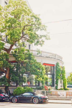 Zurich, Switzerland circa September, 2019: Bahnhofstrasse in Zurich, Switzerland, main downtown...