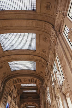 MILAN, ITALY circa January, 2020: Details of a classic European architecture of historical buildings in Milan, Lombardy region in Northern Italyのeditorial素材
