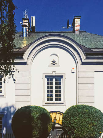 Warsaw, Poland circa May, 2020: Private residential house in historical neighborhoodのeditorial素材