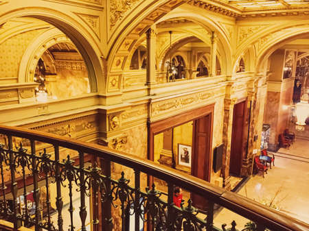 Brussels, Belgium circa January, 2020: Luxury interior design of five star Hotel Metropole in Brussels, Belgiumのeditorial素材