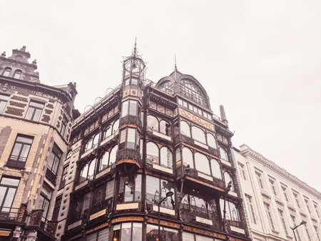 Brussels, Belgium circa January, 2020: Streets of Brussels, the capital city of Belgium, european architecture and historical buildingsのeditorial素材