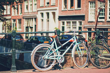 Amsterdam, Netherlands circa April 2020: Main downtown street in the city center of Amsterdam in Netherlandsのeditorial素材